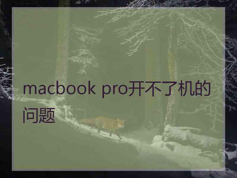 macbook pro开不了机的问题