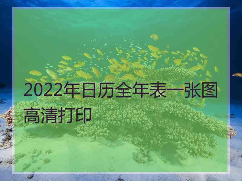 2022年日历全年表一张图高清打印