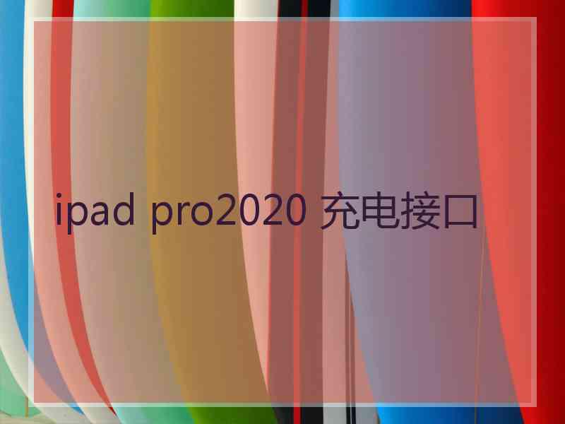 ipad pro2020 充电接口