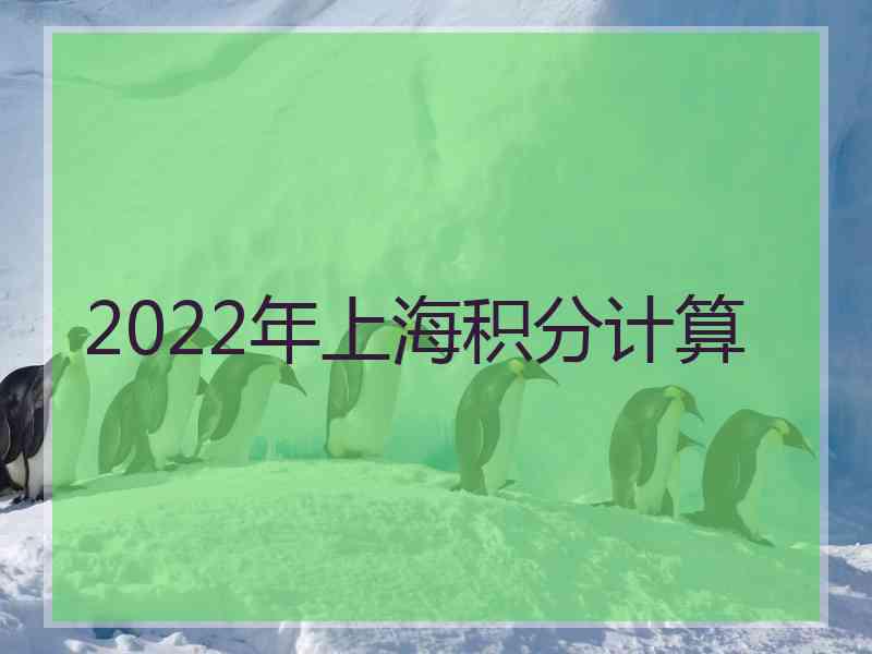 2022年上海积分计算