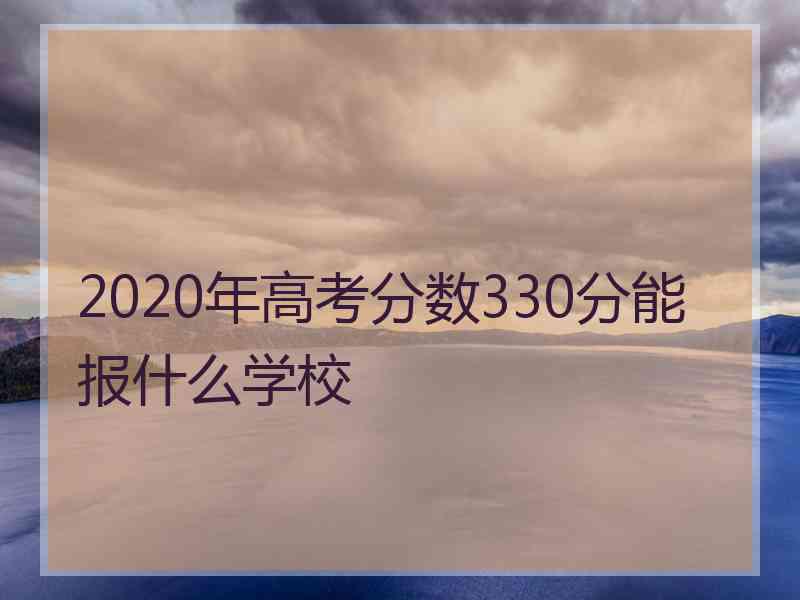 2020年高考分数330分能报什么学校