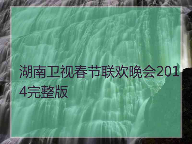 湖南卫视春节联欢晚会2014完整版