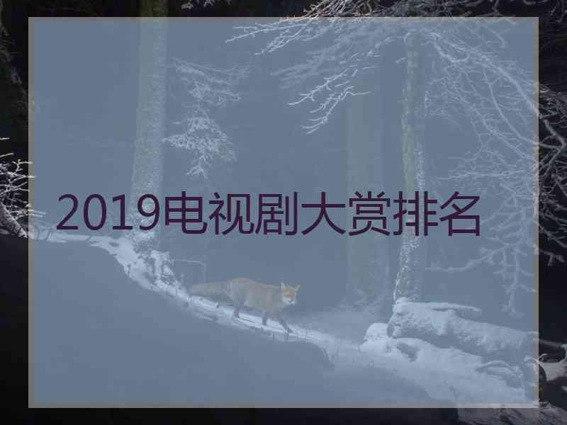 2019电视剧大赏排名