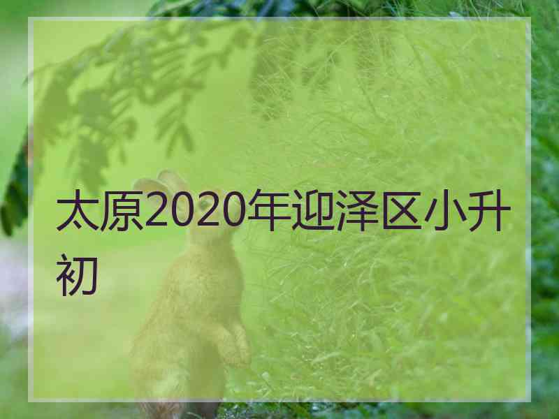 太原2020年迎泽区小升初