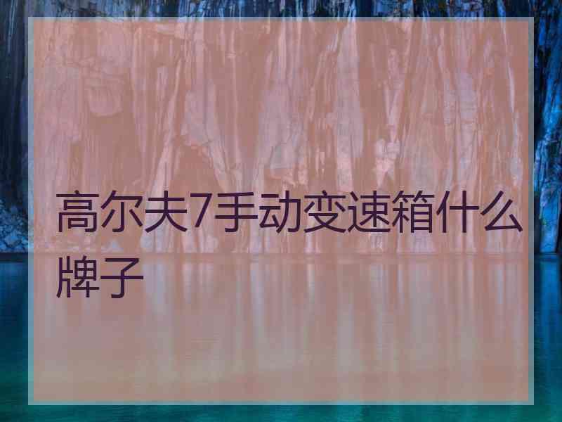 高尔夫7手动变速箱什么牌子