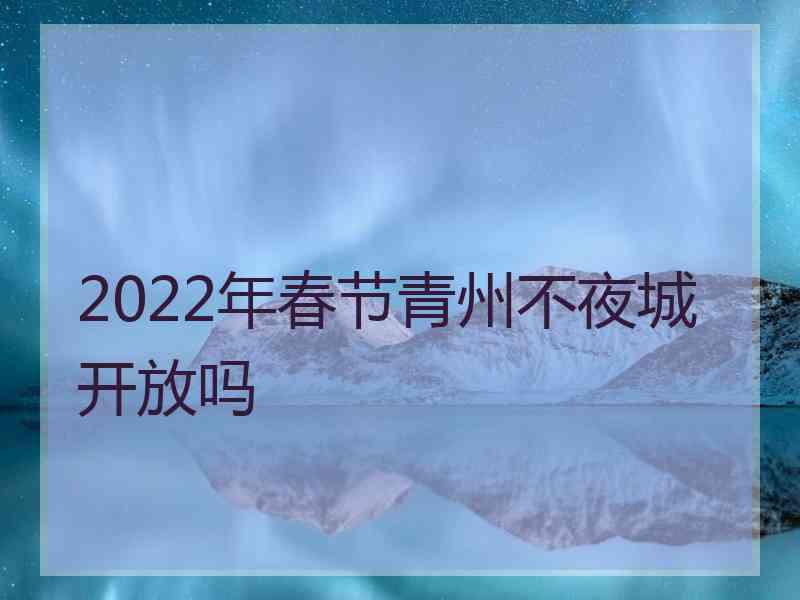 2022年春节青州不夜城开放吗