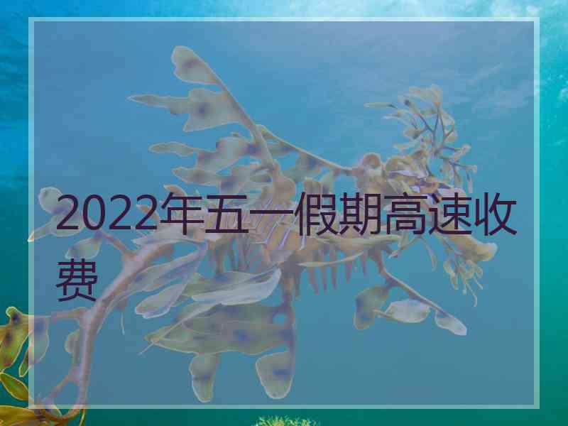 2022年五一假期高速收费