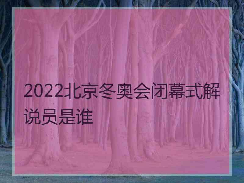 2022北京冬奥会闭幕式解说员是谁