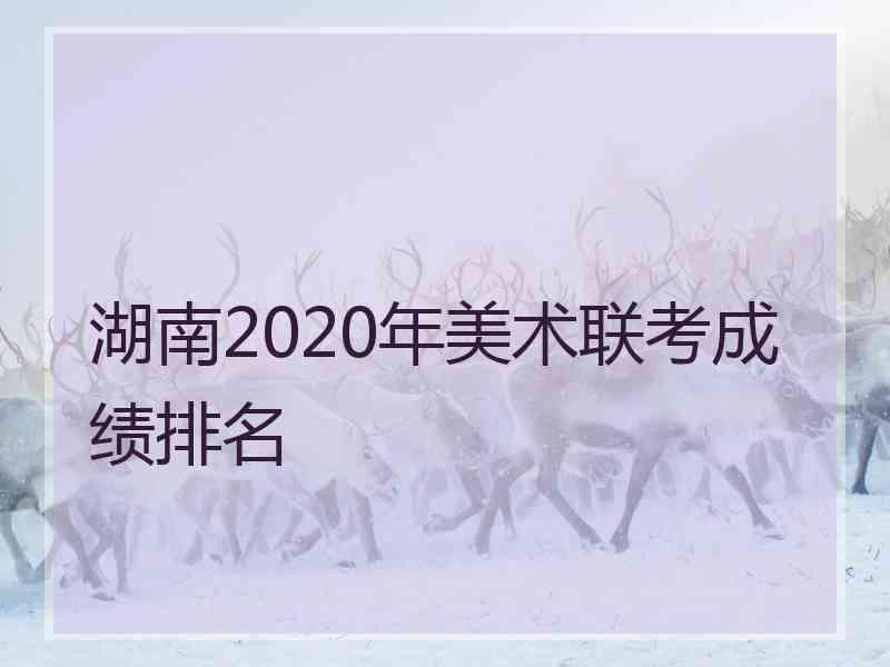 湖南2020年美术联考成绩排名