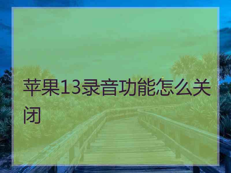 苹果13录音功能怎么关闭