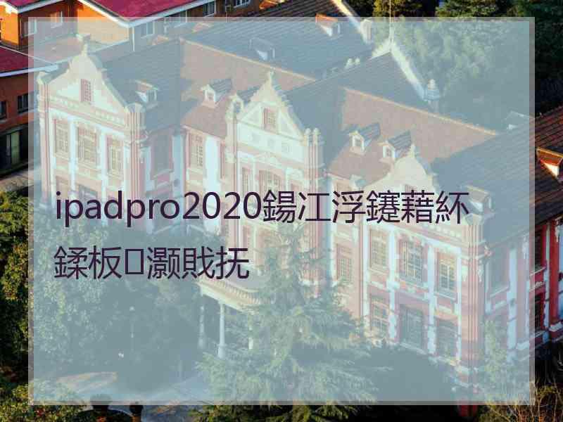 ipadpro2020鍚冮浮鑳藉紑鍒板灏戝抚