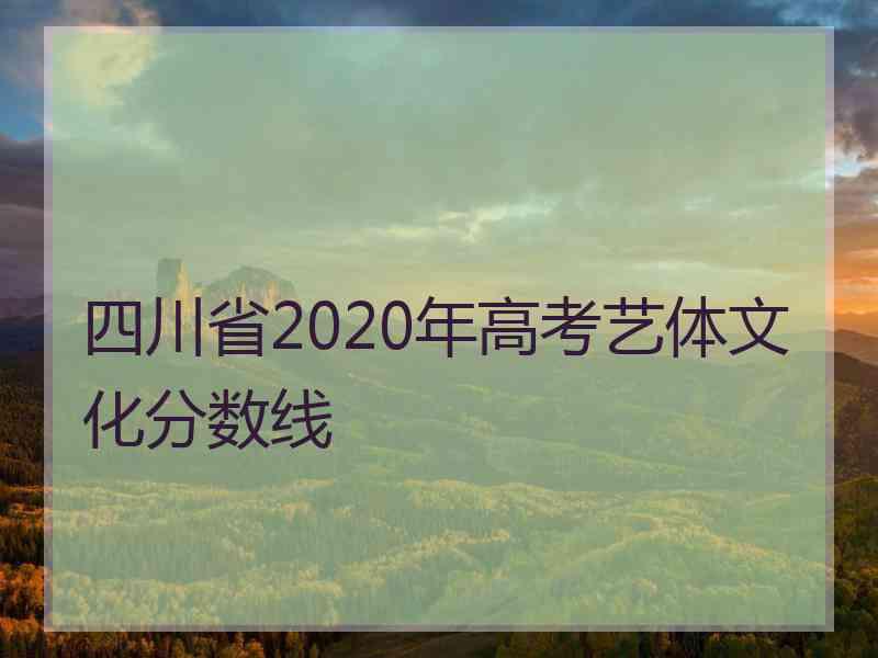 四川省2020年高考艺体文化分数线