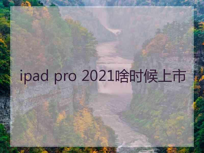 ipad pro 2021啥时候上市