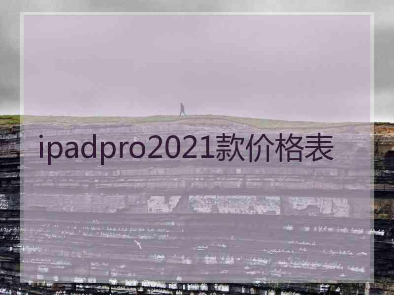 ipadpro2021款价格表