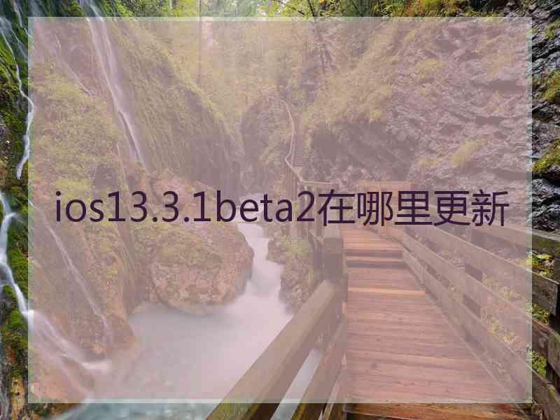 ios13.3.1beta2在哪里更新