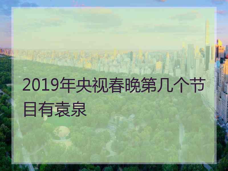 2019年央视春晚第几个节目有袁泉