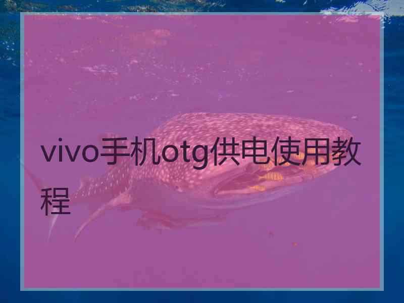 vivo手机otg供电使用教程