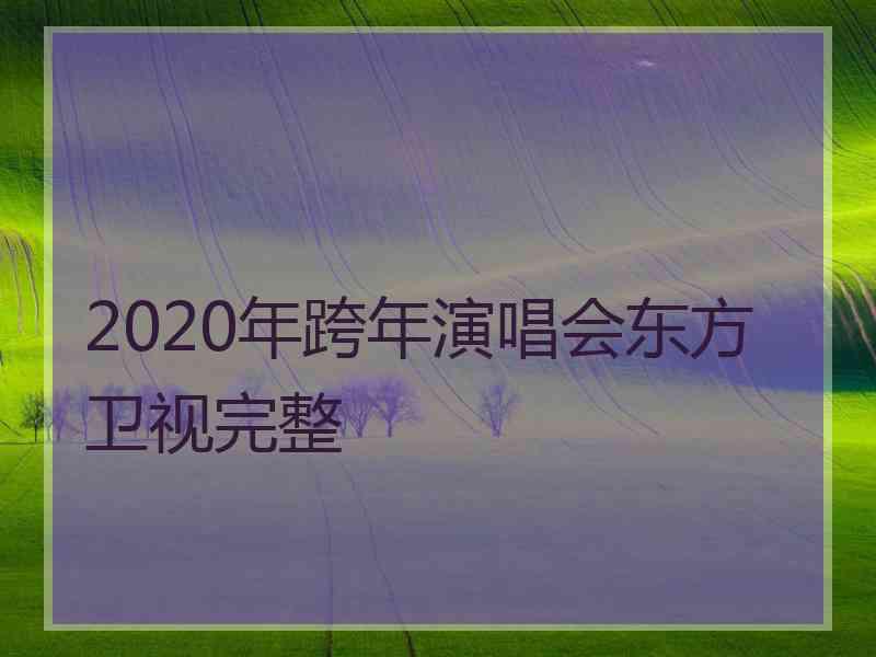 2020年跨年演唱会东方卫视完整