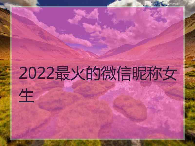 2022最火的微信昵称女生