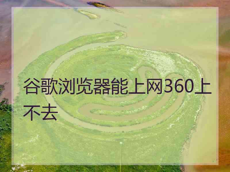 谷歌浏览器能上网360上不去