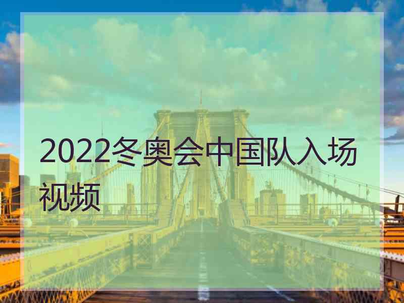 2022冬奥会中国队入场视频