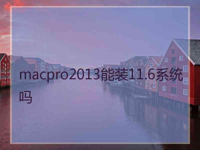 macpro2013能装11.6系统吗