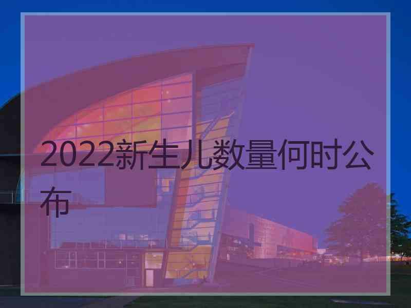 2022新生儿数量何时公布