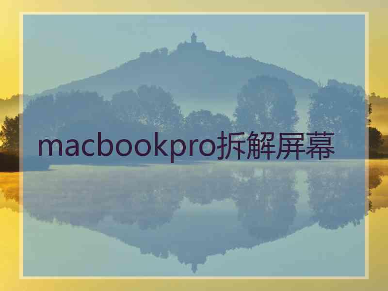 macbookpro拆解屏幕