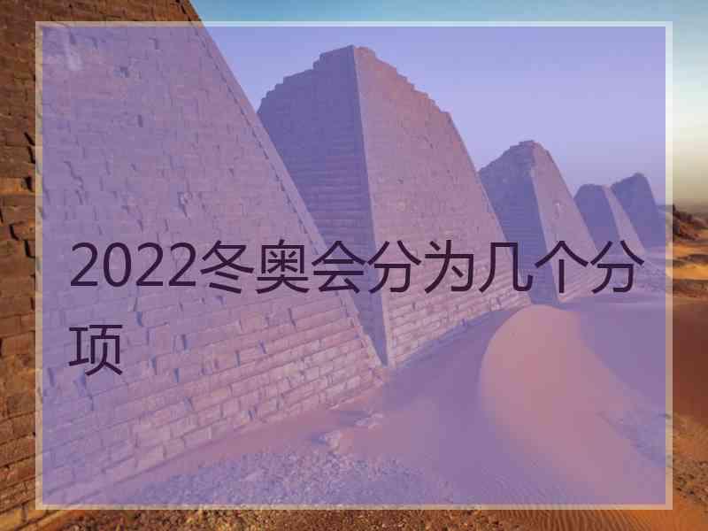 2022冬奥会分为几个分项