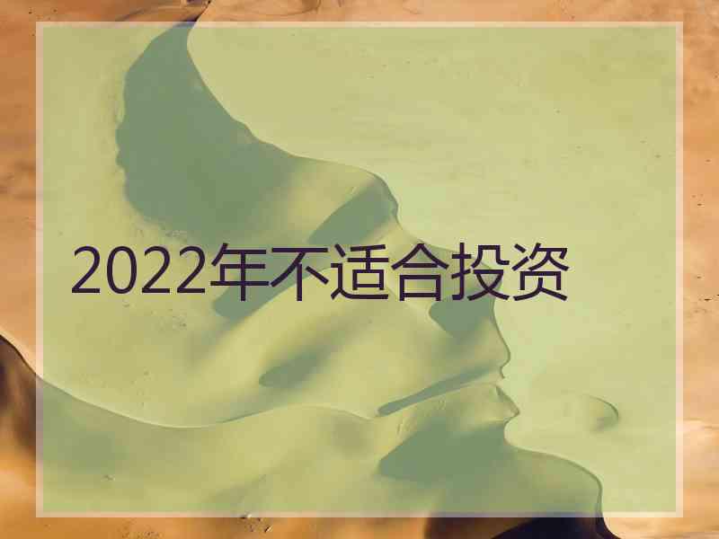 2022年不适合投资