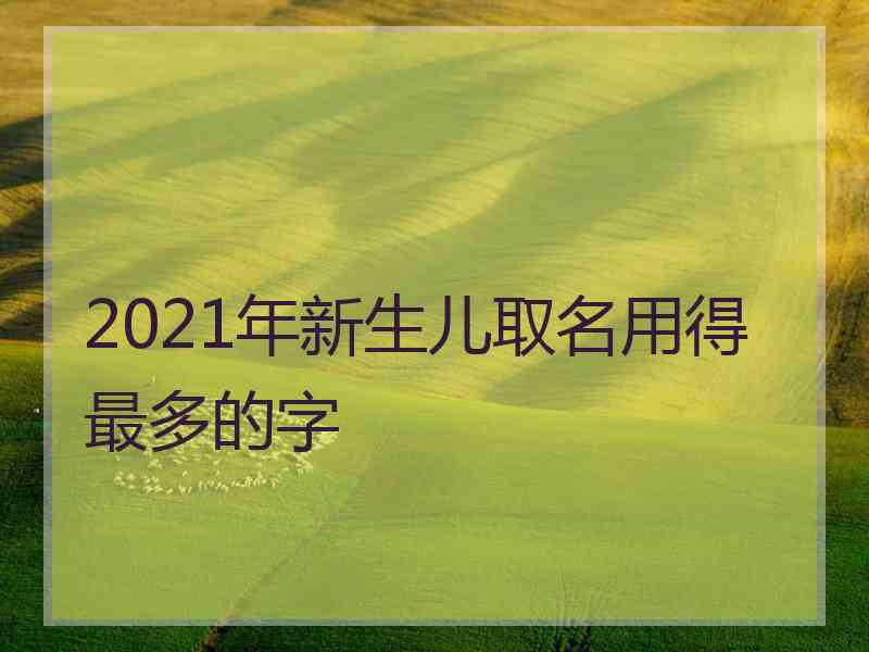 2021年新生儿取名用得最多的字