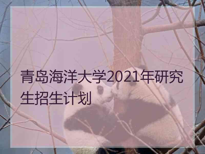 青岛海洋大学2021年研究生招生计划