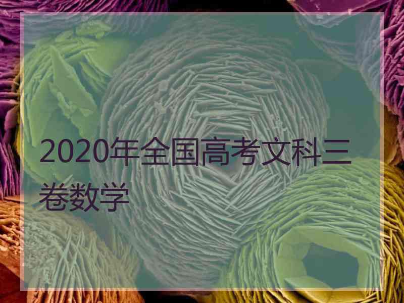 2020年全国高考文科三卷数学