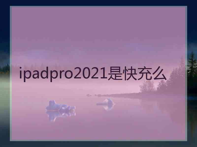 ipadpro2021是快充么