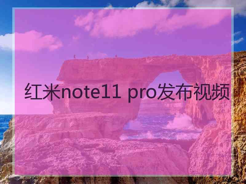 红米note11 pro发布视频