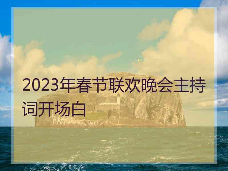 2023年春节联欢晚会主持词开场白