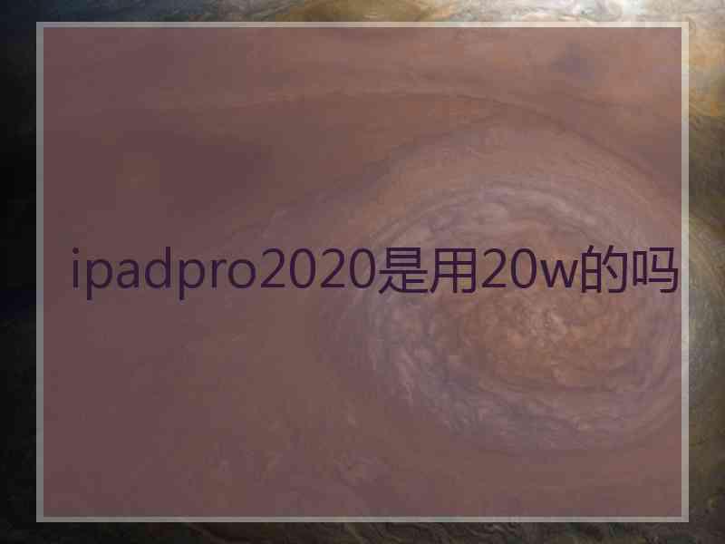 ipadpro2020是用20w的吗