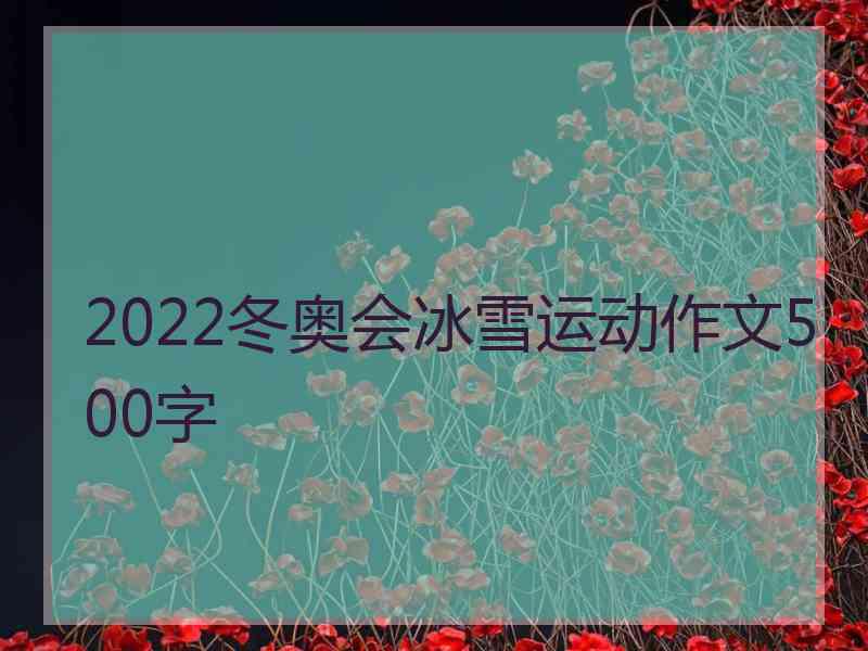 2022冬奥会冰雪运动作文500字