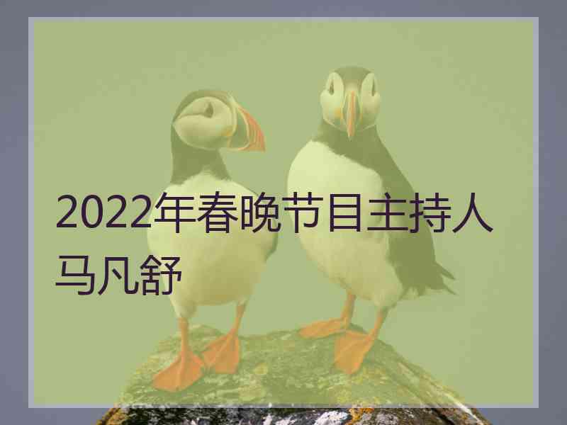 2022年春晚节目主持人马凡舒