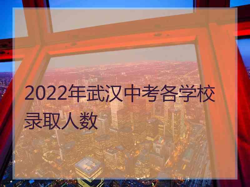 2022年武汉中考各学校录取人数