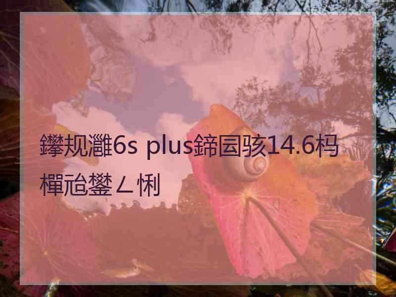 鑻规灉6s plus鍗囩骇14.6杩樿兘鐢ㄥ悧