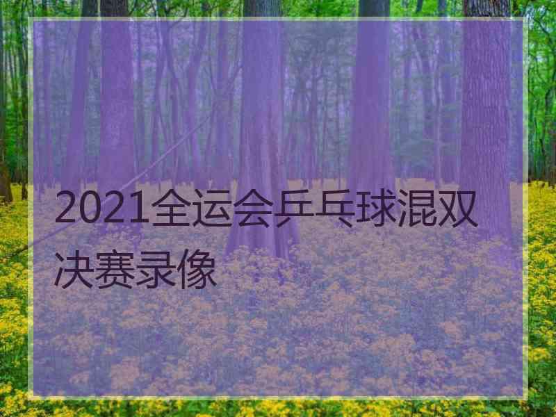 2021全运会乒乓球混双决赛录像