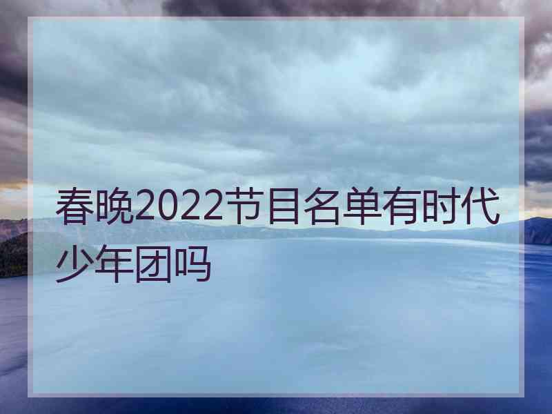 春晚2022节目名单有时代少年团吗