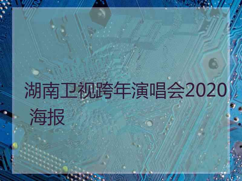 湖南卫视跨年演唱会2020 海报