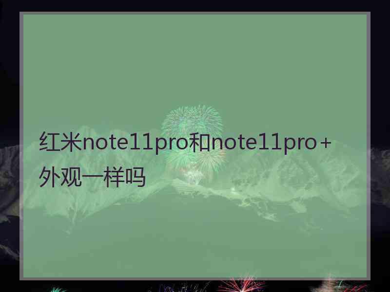 红米note11pro和note11pro+外观一样吗