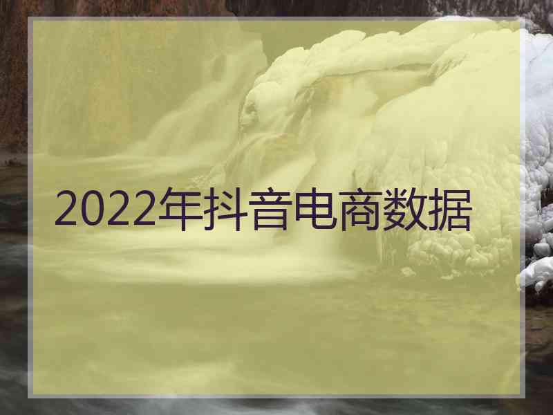 2022年抖音电商数据