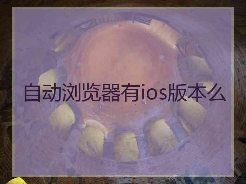 自动浏览器有ios版本么