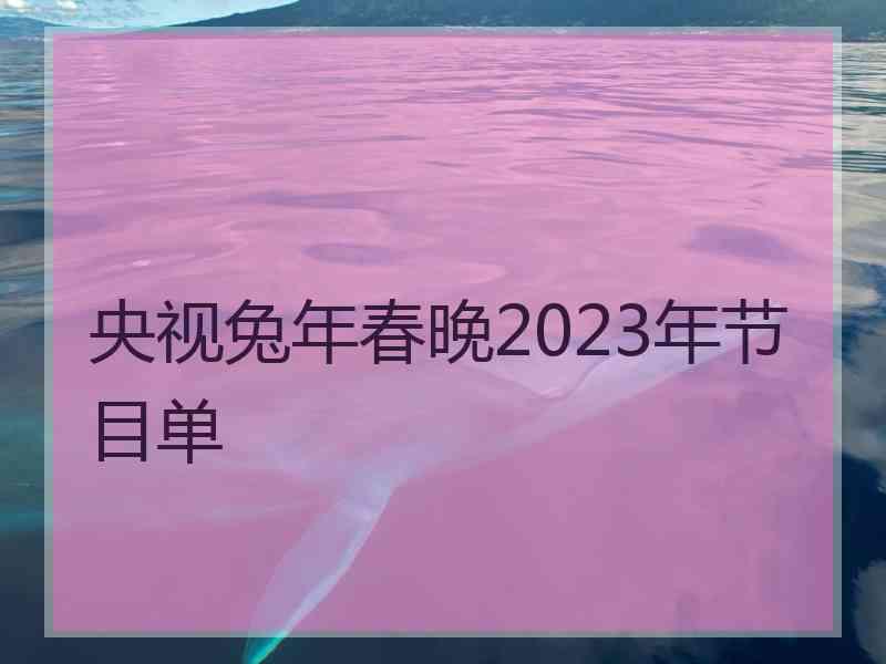 央视兔年春晚2023年节目单