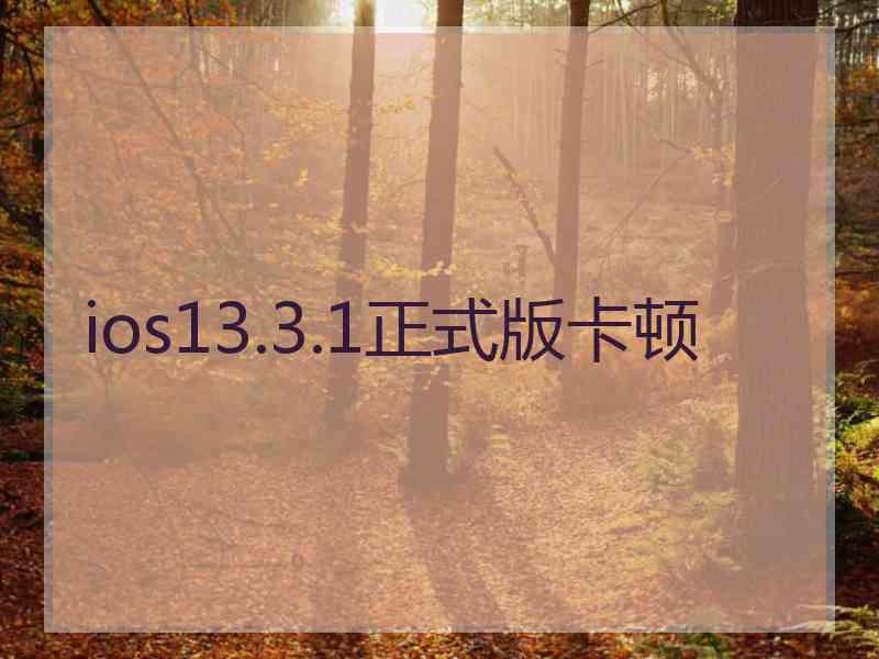 ios13.3.1正式版卡顿