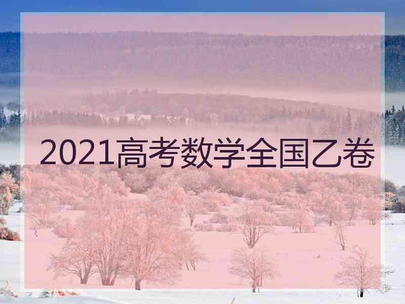 2021高考数学全国乙卷